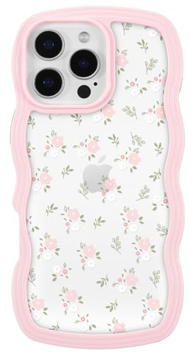 ZCDAYE Hülle für iPhone 16 Pro Max Transparente Handyhülle, TPU Süße Blumenmuster Damen Frauen Handytasche, Stabil Elegant Edel Schutzhülle Case Klare Tasche für iPhone 16 Pro Max, Rosa