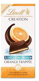 Lindt - Tablette CREATION Orange Frappée - Chocolat au Noir, 150g