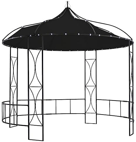 Rasen & Garten Pavillon 300x290 cm Anthrazit Rund Outdoor Wohnen