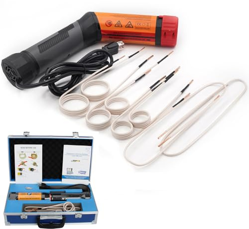 8-teiliges Hand-Heizspulen-Set mit magnetischer Induktion, flammenloses Heizspulen-Set, Werkzeug zum Entfernen rostiger Schrauben/Bolzen mit gedrehtem Griff,zum Entfernen rostiger Schrauben