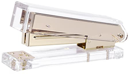 NUOBESTY Hefter Aus Acryl in Roségold Mit Rutschfesten Füßen Bürohefter Für Schreibtisch Transparenter Schulhefter Als Elegantes Accessoire Für Zuhause