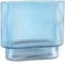 KAYLETIN Ribbed Vase for Flowers, Blue Glass Vases for Tulips, Modern Flower Vase, Fluted Glass Vases for Birthday, Wedding, Housewarming, Anniversary, Engagement, 18CM