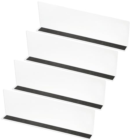 PATIKIL 4 Stück Transparenter Acryl-Regaltrenner mit 40x4x12cm– Fallschutz | Magnetstreifen, Platzieren, Trennen & Ordnieren Büro-, Schultische, Kleidungsaufbewahrung & Dekoration