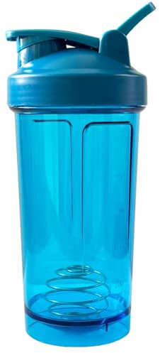 Shunshi Protein Shaker Bottle 700ml, Secure Leakproof Protein Powder Shake Mixer Cup, Shaker Cup with Mixer Ball, Secure Drink Flip Cap,Smoothie Bottle for Gym & Sports Supplement (Blue)