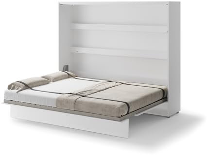 Friderik Bed Concept BC-14 Wandklappbett Horizontal Schrankbett ohne Matratze, 160x200 cm (Weiß)