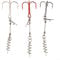 3Pcs Fishing Treble Hooks Set With Center Spring Pin Lock Fishing Screw Worm Hook,For Twistlock Screw Rigs,For Soft Lure
