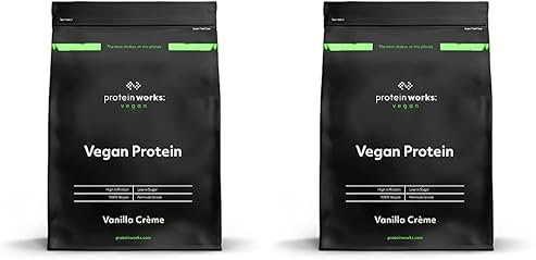 THE PROTEIN WORKS - Protéine Végane | 25g de protéines végétales | Qualité première | Shake de protéines végétales | 16 Servings | Crème Vanillée | 500g (Lot de 2)