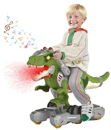 NMM Dinosaurier-Laufrad, Dinosaurier-Spielzeug für Jungen, elektrisches Spielzeug mit Musik, Lichtern, batteriebetriebener Kinder-Elektroroller, Autos für 2–6 Jahre alte Kinder