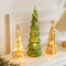 Albero di Natale in vetro con luci calde per caminetto o tavolino (G)