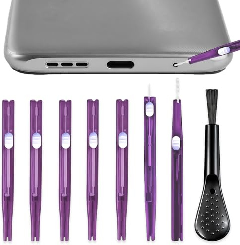 8 PCS Mobile Phone Cleaning Kit, Charging Port Cleaning Kit Double Sided Clean Phone Cleaner Charger Port Cleaner Suitable for Headphones Mobile Phones and Speakers