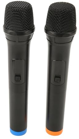 VBESTLIFE Wireless Handheld Microphone Dual Pack, 20m Range Portable Karaoke Mic with 6.35mm Adapter, Plug and Play for Home Party & Public Speaking