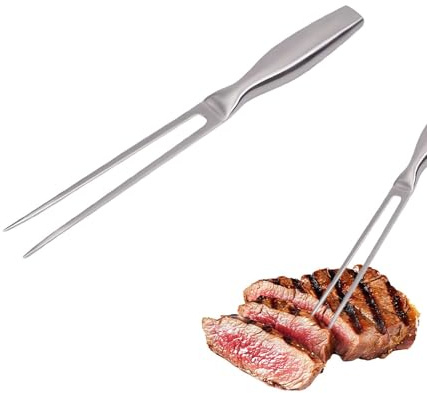 Fysaran Fleischgabel Edelstahl, 27cm Edelstahl Grillgabel für Steaks Braten Brathähnchen & Gemüse Kartoffelgabel Tranchiergabel zum Wenden und Fixieren