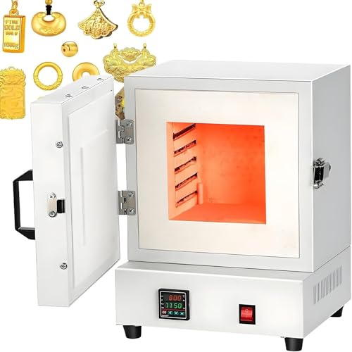 Himopuer Forno per Ceramica da 2000 W, Forno a muffola da Laboratorio, Forno a muffola a Resistenza elettrica, Alta Temperatura di 1150 °C, per Trattamento di Gioielli, Ceramica e Uso in Laboratorio