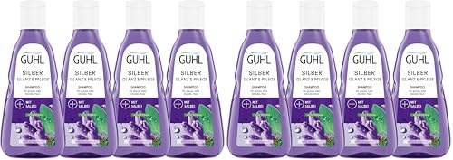 Guhl Silberglanz & Pflege Shampoo - 8er Pack - 4 x 250 ml - Anti-Gelbstich - Haartyp: grau, silber, blond
