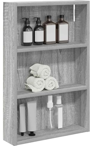 vidaXL Badezimmer-Wandschrank Sonoma-Grau 40 x 10 x 60,5 cm