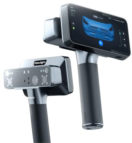 EinScan Rigil Lite 3D Scanner, 34+7 Blue Laser & Infrared Light, Standalone Handheld 3D Scanner with 6.4 2K AMOLED Touchscreen, Wireless & PC Modes, for Automotive, CAD, 24GB RAM 512GB SSD