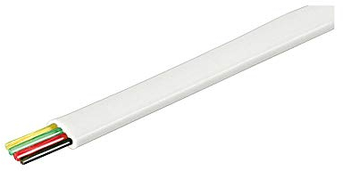 Goobay 50268 Telephone Flat Cables, 100m Reel, AWG 30, CU, 4 Wire, White