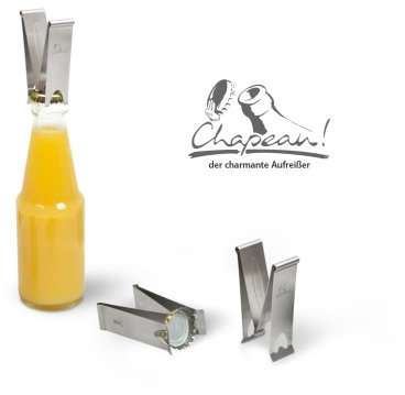 Take2 20105 chapeau! Flaschenöffner, Edelstahl, silber, 2.1 x 7 x 12 cm