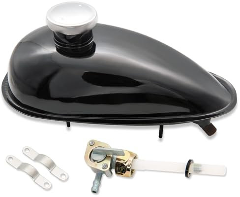 JRL Réservoir d'essence - réservoir à carburant Moteur de 49cc 80cc Réservoir de carburant W / 2L Kit Cap Robinet Pour vélo motorisé