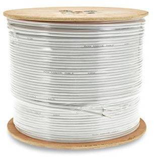 SSL Satellites 250 Meter Drum of Twin Satellite Coaxial Shotgun Cable White for Sky Q HD and Freesat (250 Meter Drum, White)