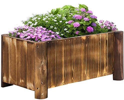 Outsunny Fioriera Vaso per Piante Box Rettangolare in Legno di Abete 70 x 35 x 30cm