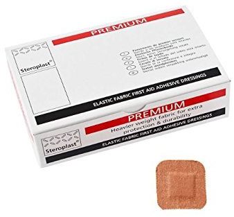 50 x Elastic Fabric 4cm x 4cm Premium Plasters - Steroplast Brand