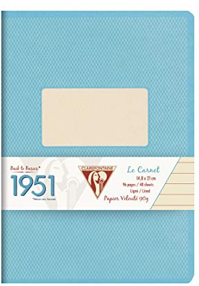Clairefontaine 195736C Back to basics 1951 Heft (DIN A5, 14,8 x 21 cm, liniert, 48 Blatt) 1 Stück türkis