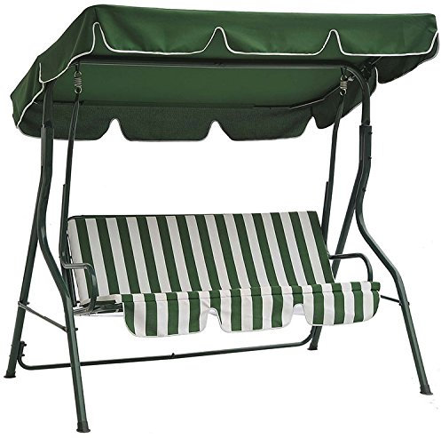Garden Patio 3 Seater Padded Swing Rocking Seat Chair with Canopy Shade for Three People