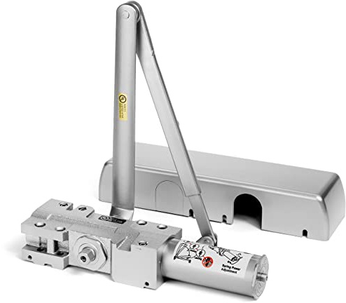 Dynasty Hardware Door Closer Heavy Duty Commercial Grade Hydraulic Adjustable Spring Door Closer Series 4401 Meets ADA Sprayed Aluminum Finish
