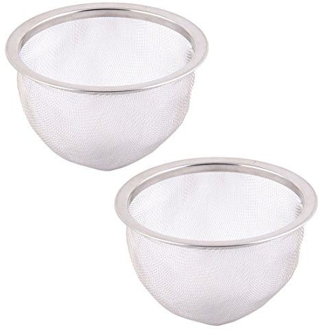 sourcingmap 2pcs Filtre Théière Maille Thé Infuseur Filtre Tisane Crépine Filet Thé Panier Passoire épice ronde en acier inoxydable diamètre 80 mm