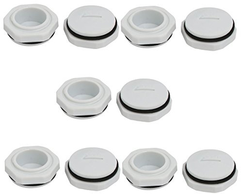 sourcingmap PG21 Nylon Male Threaded Cable Gland Screw End Cap Cover Gray 10pcs