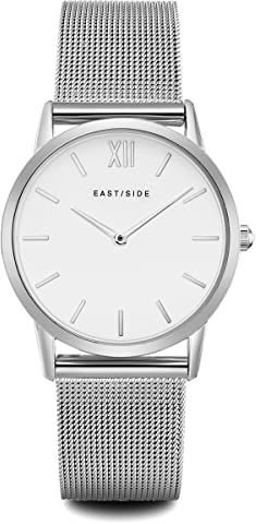 Eastside Damen Uhr analog Japanisches Quarzwerk mit Edelstahl Armband Silber 3 ATM 10080025