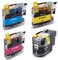 vhbw 4X Tintenpatronen kompatibel mit Brother MFC-J985DW, DCP-J785DW, DCP-J925DW Drucker - Set Cyan, Magenta, Yellow, Schwarz + Chip (Kompatibel)
