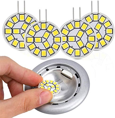 Kohree G4 LED 12V Hellweiß: 2W LED Leuchtmittel G4 Ersetzt 20W Halogen, LED Birne G4 4000K 145LM Lampe Kein Flackern Kein Dimmbar, Stiftsockellampe 12V AC/DC,Unterbauleuchten Dunstabzug Licht, 4PCS