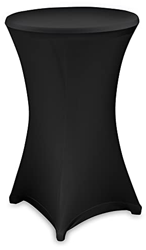 Julido Stehtischhusse Dekorations-Überzug für runde Stehtische Stretch 80cm Schwarz Gartenparty Feier Hochzeit Taufe