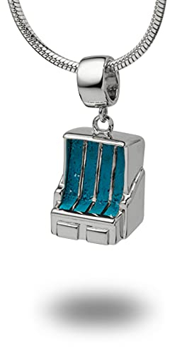DUR Schmuck Anhänger STRANDKORB blauer Steinsand, Silber 925/- rhodiniert (P3999)