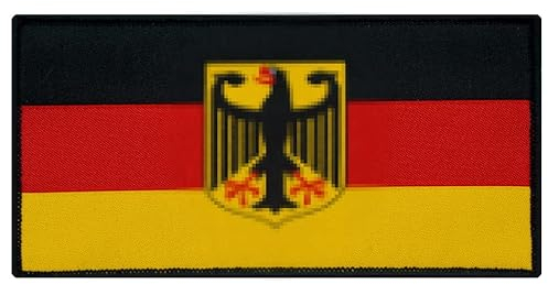 Café Viereck ® Bundeswehr Germany Deutschland Flaggen Patch mit Adler - gewebt mit Klett (14 x 7 cm)