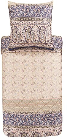 Bassetti Bettwäsche Garnitur Imperia 41 aus Baumwolle Mako-Satin in der Farbe Beige 2-Teilig mit Reißverschluss, Maße: 240cm x 220cm, 80cm x 80cm, 9325197