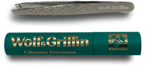 Wolf & Griffin Mini Tweezer | Professional Eyebrow Tweezers for Men & Women | Perfect for Facial Hair Removal | Stainless Steel