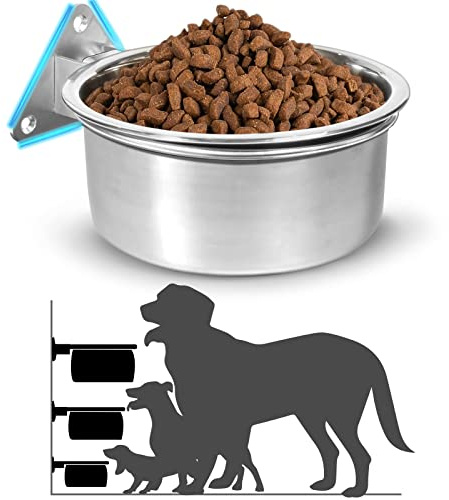 Grande gamelle surélevée pour chien - Support mural - Gamelle surélevée pliable pour chien, chat, poulailler - 8 tasses/2 litres