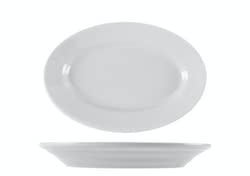Saturnia, set 15 piatti ovali Tivoli in porcellana cm 25x17 H 3,2 2083300-01001027 bianco