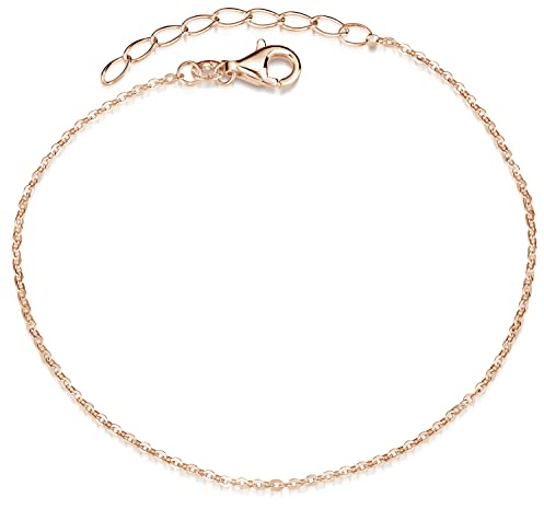 Materia Feines Armband Silber 925 - Ankerkette Rosegold Damen vergoldet SA-124-Rose