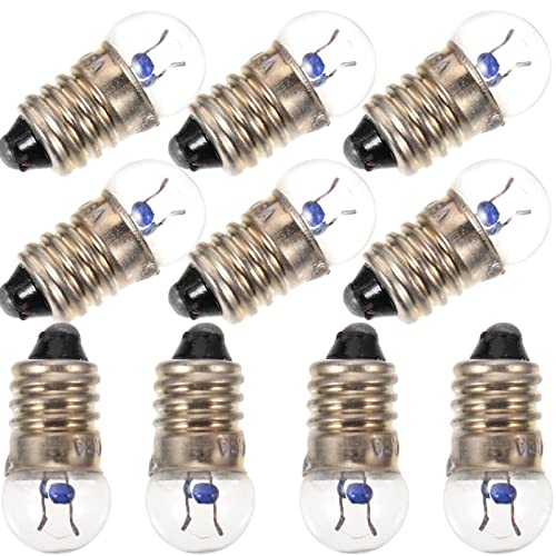 Gatuida Ampoule Lampe de Poche: 10pcs E10 Mini Ampoules 2.5V 0.3A Expérience Électrique Physique Base Voyants À Incandescence Lampe De Poche À Lancienne