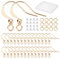 CREATCABIN 1 Box 50pcs Kit Real 18K Gold Plated Fishhook Earring Hooks Brass French Ear Wires Charms 50pcs Jump Rings Earring Backs with Loop Findings Components for Jewelry Making DIY