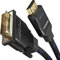 KabelDirekt – Câble Adaptateur HDMI vers DVI – 3m – Contre interférences Signal A.I.S. (Cable Moniteur bidirectionnel DVI-D 24+1, connecte Dispositif HDMI à Moniteur DVI, Full HD/1080p, tressé)