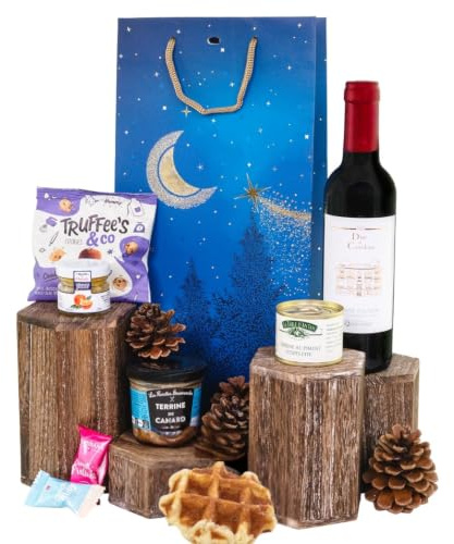 COLIS GOURMANDS - Panier Garni - Coffret Gourmand À Offrir - Idéal pour Cadeau Fête des Mères, Fête des Pères, Anniversaire, Noël, Retraite - Vin Rouge AOP Bergerac 37.5cl