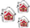 Ausstechformen Lebkuchenhaus Weihnachten 3er Set Edelstahl 8,9/6,6/5,2 cm