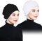 Hijab Kopftuch,Damen Frauen Undercap Hijab Unterschal Hijab Islamische Muslimische Unterschal Hijab Closure Solid Color Unter Schal Hijab Kopfbedeckung Chemo Kopftuch Schlafmütze (schwarz+weiß)