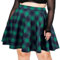 Moon Wood Gonna Mini Scozzese Donna Taglie Forti con Vita Alta - Gonna Plissettata Casual, Tessuto Elasticizzato di Cotone,Verde e Blu,XL