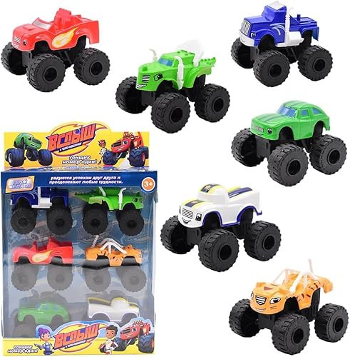 FISAPBXC Mons-TER Ma-chinen Fahrzeuge Spielzeug, 6 Stück - Kinderspielzeug Autos, Trucks, Roller & mehr